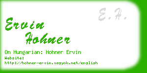 ervin hohner business card